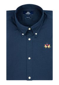 La Martina Koszula CCMC02 PP003 Granatowy Slim Fit. Kolor: niebieski. Materiał: bawełna #5