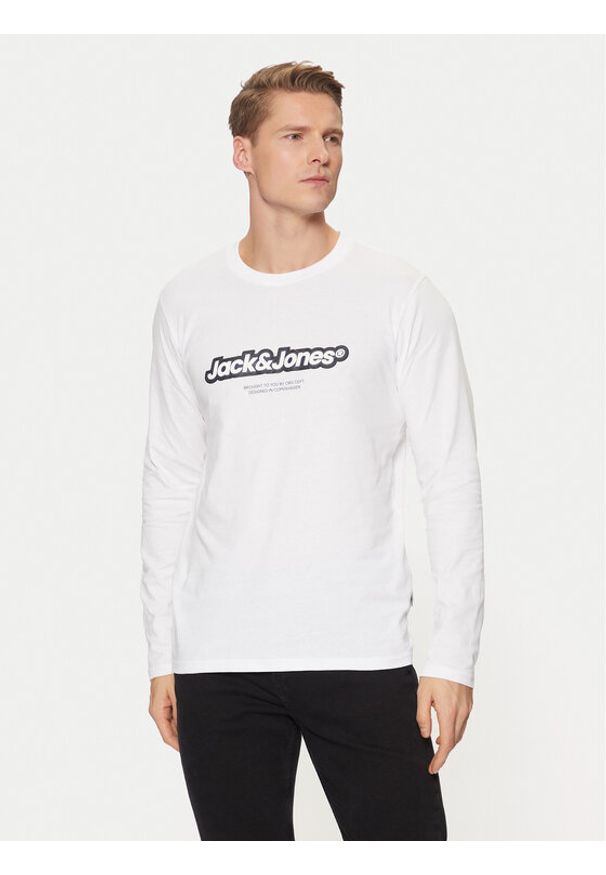 Jack & Jones Longsleeve Vesterbro 12266419 Biały Relaxed Fit. Kolor: biały. Materiał: bawełna. Długość rękawa: długi rękaw