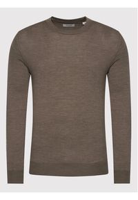 Jack & Jones - Jack&Jones Sweter Mark 12175288 Brązowy Regular Fit. Kolor: brązowy. Materiał: wełna