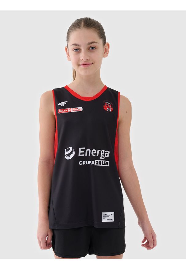 4f - 4F Koszulka meczowa replika wyjazdowa z sezonu 2024/25 dziecięca 4F x MMKS Katarzynki Toruń - multikolor 134/140 (8-10 lat). Typ kołnierza: dekolt w serek. Kolor: wielokolorowy. Materiał: dzianina, włókno, materiał, syntetyk. Wzór: aplikacja, gładki, ze splotem. Sezon: lato. Sport: koszykówka, fitness