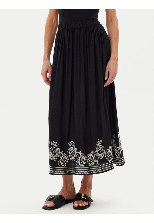 JDY Spódnica maxi Risso 15354225 Czarny Regular Fit. Kolor: czarny. Materiał: wiskoza