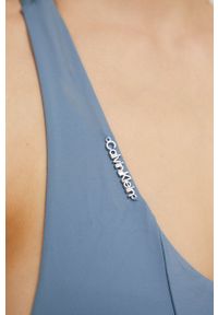 Calvin Klein strój kąpielowy miękka miseczka. Kolor: niebieski. Materiał: dzianina, poliamid #4
