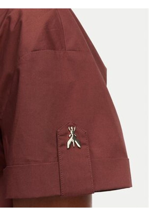 Patrizia Pepe Sukienka koszulowa 2A3067/A9B9-B887 Brązowy ciemny Regular Fit. Kolor: brązowy. Materiał: bawełna. Typ sukienki: koszulowe