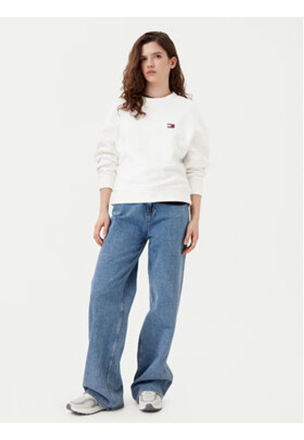 Tommy Jeans Bluza DW0DW19408 Écru Boxy Fit. Materiał: bawełna