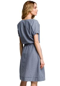 MOE - Swobodna sukienka w modną drobną kratkę. Materiał: guma, elastan, materiał, tkanina. Wzór: kratka #3
