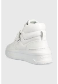 Karl Lagerfeld sneakersy skórzane KREW MAX KC kolor biały KL63350. Nosek buta: okrągły. Zapięcie: rzepy. Kolor: biały. Materiał: skóra. Obcas: na platformie #2