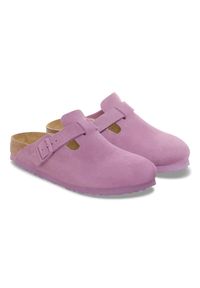 Birkenstock - BIRKENSTOCK Boston LEVE Mauve Klapki damskie. Okazja: na co dzień. Kolor: różowy. Materiał: syntetyk, zamsz, materiał. Sezon: lato, wiosna. Styl: casual, klasyczny, elegancki #4