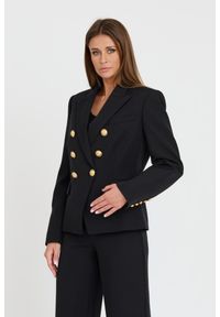 Balmain - BALMAIN Czarna damska marynarka 6 Btn Gdp Jacket, Rozmiar 44. Kolor: czarny