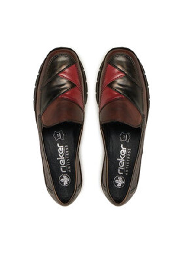 Rieker Mokasyny 53785-25 Brązowy. Kolor: brązowy. Materiał: skóra