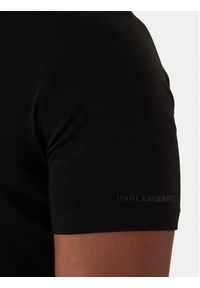 Karl Lagerfeld - KARL LAGERFELD T-Shirt 755023 561235 Czarny Regular Fit. Typ kołnierza: dekolt w karo. Kolor: czarny. Materiał: bawełna #3