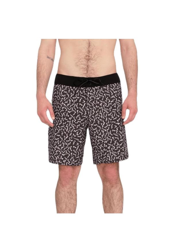 Spodenki kąpielowe męskie Volcom Asphalt Beach. Kolor: czarny, wielokolorowy. Materiał: poliester, elastan. Długość: krótkie. Sezon: lato