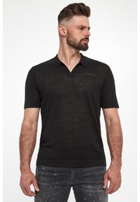 Karl Lagerfeld - Polo męskie lniane KARL LAGERFELD. Typ kołnierza: polo. Materiał: len #4