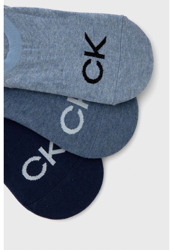 Calvin Klein skarpetki (3-pack) męskie kolor granatowy. Kolor: niebieski