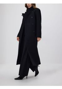 Reserved - Płaszcz z dodatkiem wełny - czarny. Kolor: czarny. Materiał: wełna. Styl: klasyczny #1