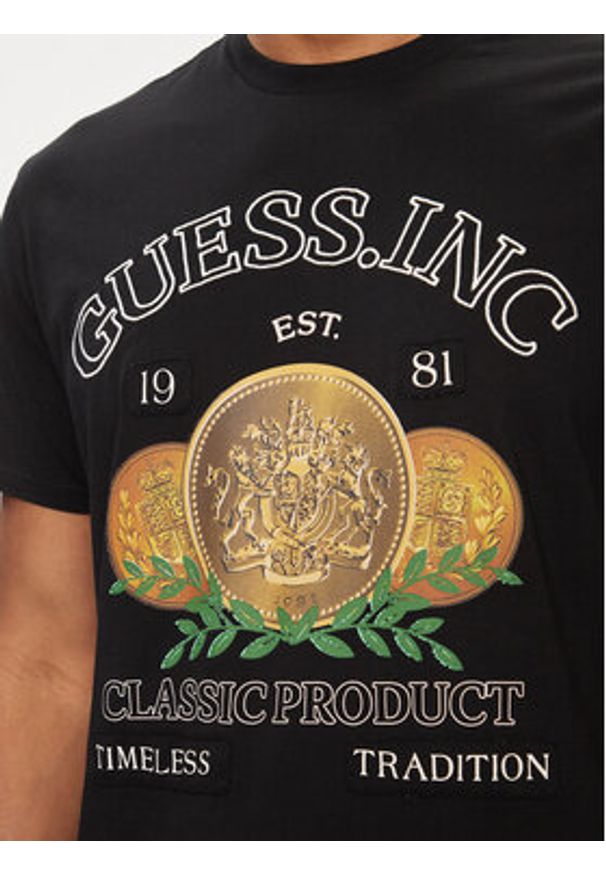 Guess T-Shirt M4GI56 K9RM1 Czarny Regular Fit. Kolor: czarny. Materiał: bawełna