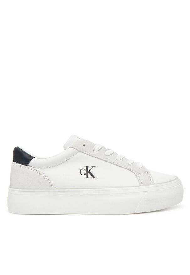 Calvin Klein Jeans Tenisówki Vulc Flatform Mg Nylon Mix YW0YW01896 Biały. Kolor: biały. Materiał: materiał