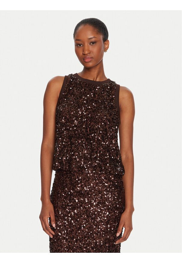 Marella Top Filly 2523946051 Brązowy Slim Fit. Kolor: brązowy. Materiał: syntetyk