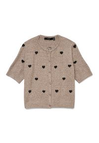 Vero Moda Kardigan Doffy 10330795 Beżowy Regular Fit. Kolor: beżowy. Materiał: syntetyk #2