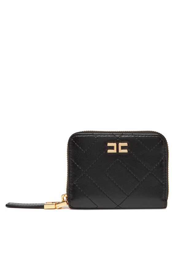 Elisabetta Franchi Mały Portfel Damski PF-87A-52E2-V150 Czarny. Kolor: czarny. Materiał: skóra