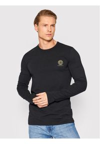 VERSACE - Versace Longsleeve Girocollo AUU01007 Czarny Regular Fit. Kolor: czarny. Materiał: bawełna. Długość rękawa: długi rękaw #1