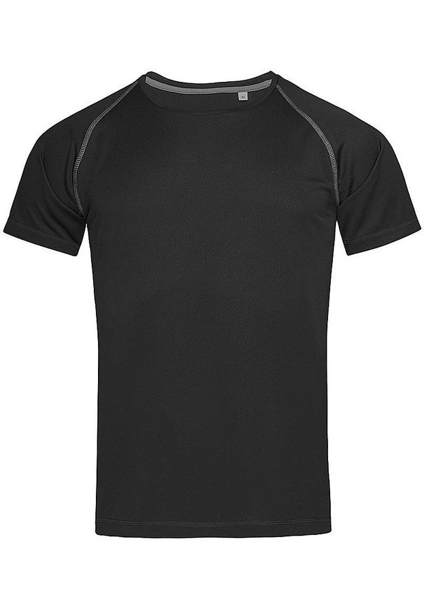 Stedman - Koszulka T-shirt, Czarna, Sportowa, ACTIVE-DRY Poliester, Raglanowe Rękawy. Kolor: czarny. Materiał: poliester. Długość rękawa: raglanowy rękaw. Styl: sportowy