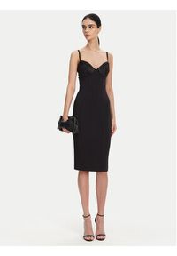 Elisabetta Franchi Sukienka koktajlowa AB-702-51E2 Czarny Regular Fit. Kolor: czarny. Materiał: syntetyk. Styl: wizytowy #4