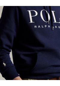 Ralph Lauren - RALPH LAUREN - Granatowa bluza z kapturem i haftowanym logo. Typ kołnierza: kaptur. Kolor: niebieski. Materiał: bawełna, dzianina. Długość rękawa: długi rękaw. Długość: długie. Wzór: haft #4
