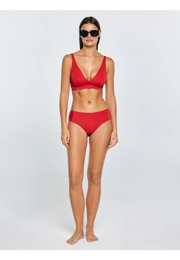 Big-Star - Dół od kostiumu kąpielowego czerwony Morrasa 603. Kolor: czerwony. Materiał: materiał. Wzór: nadruk