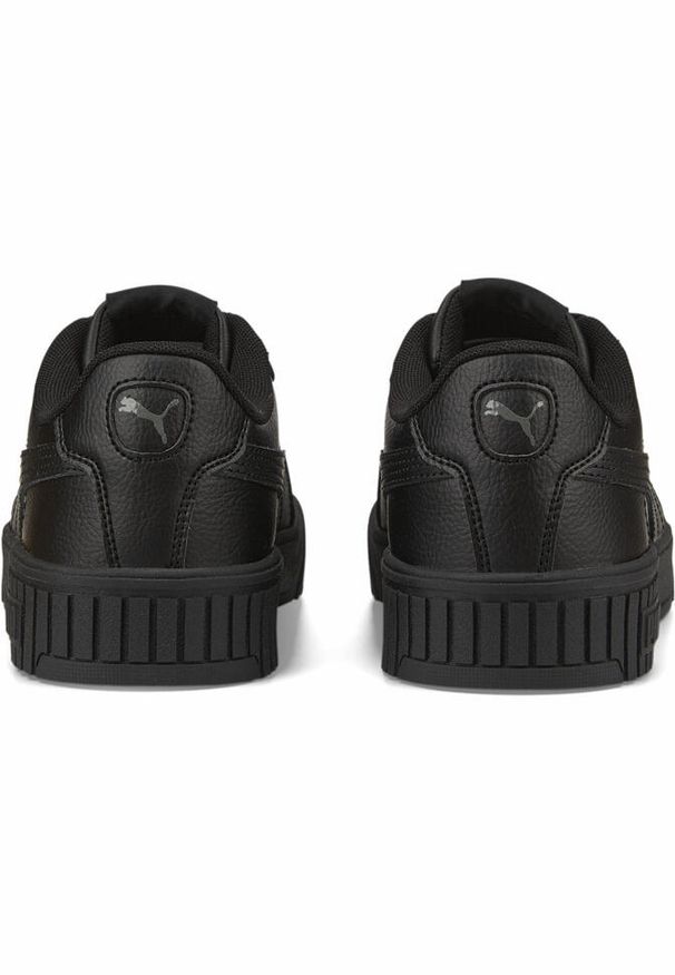 Puma - Damskie sneakersy Carina 2.0 PUMA Black Dark Shadow Gray. Okazja: na plażę. Kolor: wielokolorowy, czarny, szary. Materiał: skóra. Sezon: lato. Sport: tenis