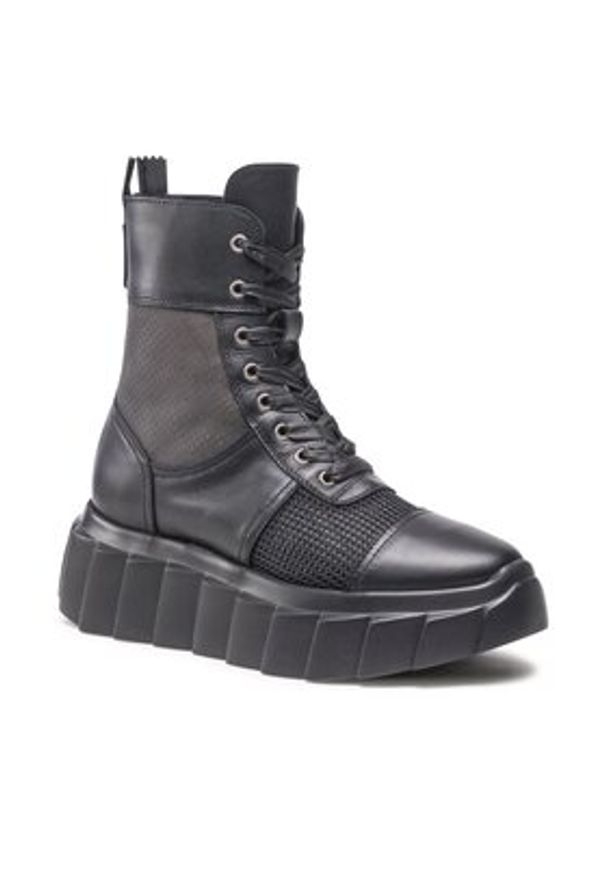 AGL Botki Blondie High D943507PGKZ098F970 Czarny. Kolor: czarny. Materiał: skóra