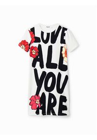 Desigual Sukienka codzienna Love All You 23SWVK69 Biały Slim Fit. Okazja: na co dzień. Kolor: biały. Materiał: bawełna. Typ sukienki: proste. Styl: casual #3