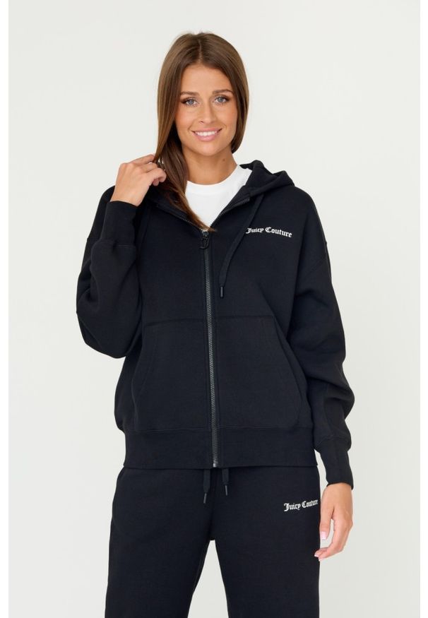 Juicy Couture - JUICY COUTURE Czarna damska bluza Randy, Rozmiar S. Okazja: na co dzień. Kolor: czarny. Materiał: bawełna. Styl: casual