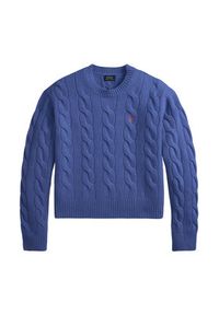 Polo Ralph Lauren Sweter 211A91216004 Niebieski Straight Fit. Typ kołnierza: polo. Kolor: niebieski. Materiał: wełna #4
