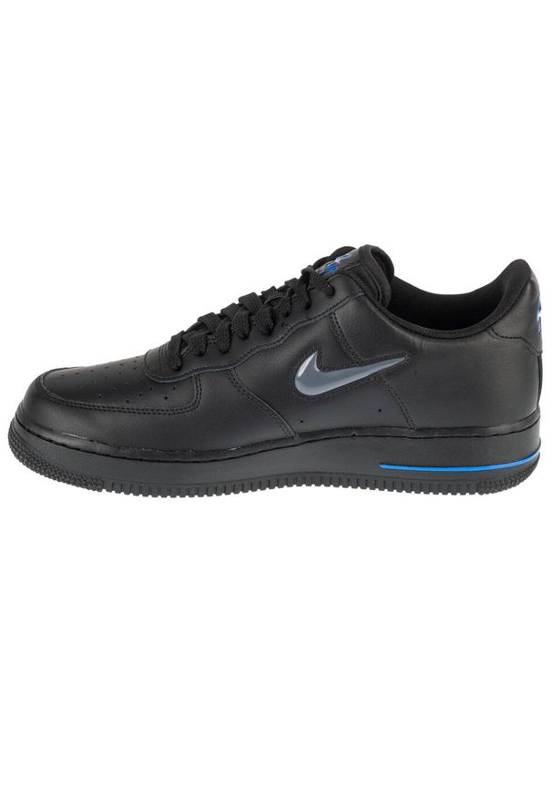 Nike - Buty sportowe Sneakersy męskie, Air Force 1 Low Jewel. Kolor: czarny. Materiał: skóra. Model: Nike Air Force. Sport: turystyka piesza