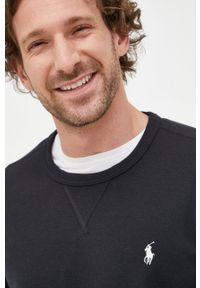 Polo Ralph Lauren bluza męska kolor czarny gładka. Typ kołnierza: polo. Kolor: czarny. Wzór: gładki