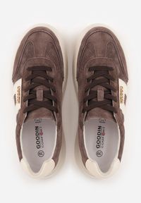 Renee - Brązowe Perforowane Sneakersy Chunky ze Skóry Naturalnej na Platformie Silvanatea. Kolor: brązowy. Materiał: skóra. Obcas: na platformie #2