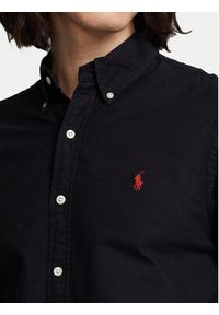 Polo Ralph Lauren Koszula Bsr 710772288 Czarny Slim Fit. Typ kołnierza: polo. Kolor: czarny. Materiał: bawełna