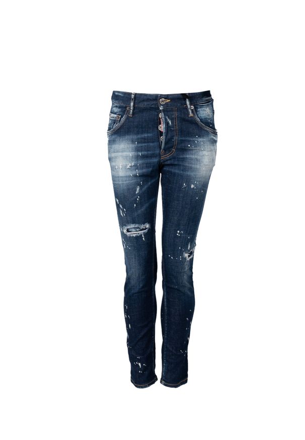DSQUARED2 - Dsquared2 Jeans "Skater Jean" | S74LB1232 S30342 | Kobieta | Niebieski. Okazja: na co dzień. Stan: obniżony. Kolor: niebieski. Wzór: aplikacja. Sezon: lato. Styl: elegancki, rockowy, casual