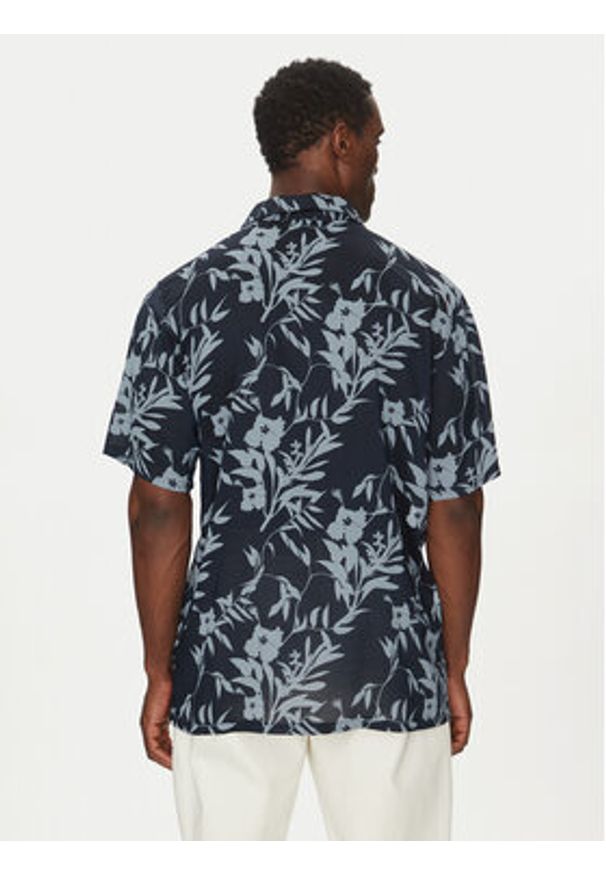 TOMMY HILFIGER - Tommy Hilfiger Koszula Bowling Shirt Print UM0UM03227 Granatowy Regular Fit. Kolor: niebieski. Materiał: syntetyk. Wzór: nadruk