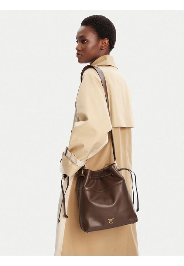 Pinko - PINKO Torebka Secchiello Classic Al 25-26 PLTT 104305 A0QO Brązowy. Kolor: brązowy. Materiał: skórzane