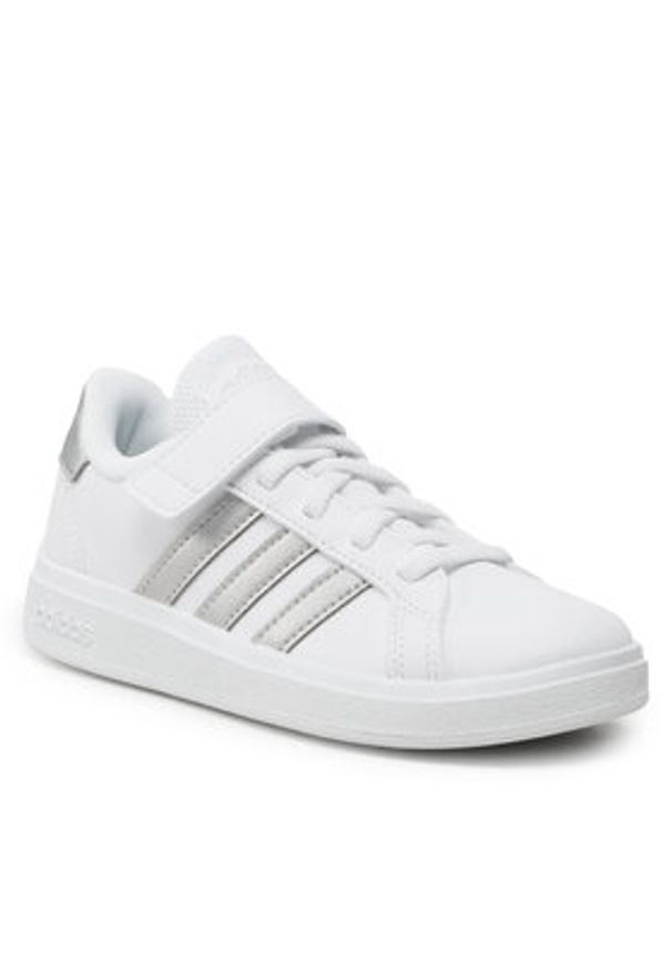 Adidas - adidas Sneakersy Grand Court 2.0 El K GW6516 Biały. Kolor: biały. Materiał: skóra