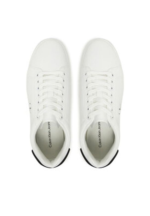 Calvin Klein Jeans Sneakersy Classic Cupsole Ru Patch Lth YM0YM01297 Biały. Kolor: biały. Materiał: skóra