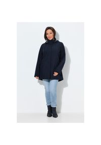ULLA POPKEN - Damskie Kurtka softshell HYPRAR wodoodporna trapezowy krój kaptur. Kolekcja: plus size. Kolor: niebieski. Materiał: poliester, elastan, materiał. Sport: turystyka piesza #1