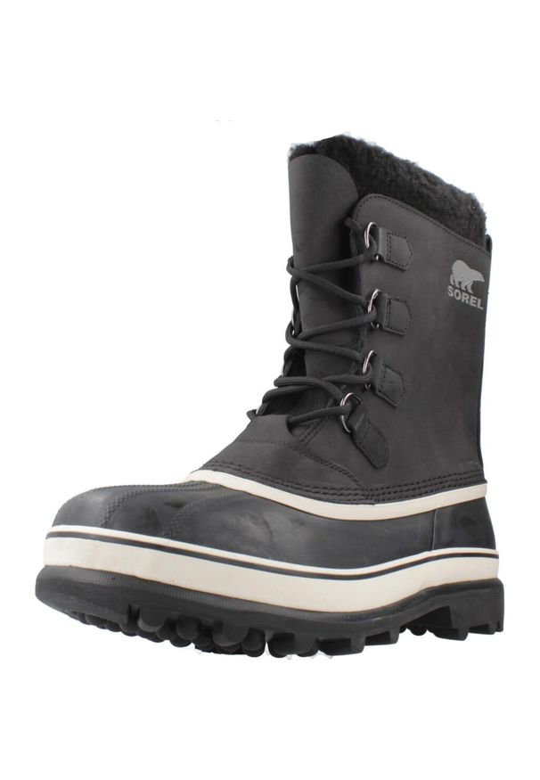 sorel - Buty SOREL CARIBOU Czarny. Kolor: czarny. Materiał: tkanina, skóra. Sezon: zima. Sport: turystyka piesza