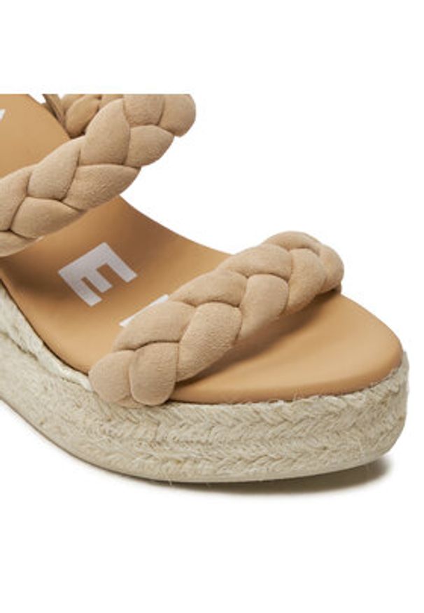 Manebi Espadryle Hamptons Two Braided Bands Wedge Espadrilles M 1.1 WE Beżowy. Kolor: beżowy. Materiał: skóra, zamsz