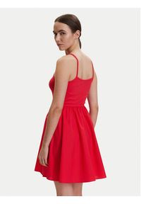 Tommy Jeans Sukienka letnia DW0DW22352 Czerwony Slim Fit. Kolor: czerwony. Materiał: bawełna. Sezon: lato #3
