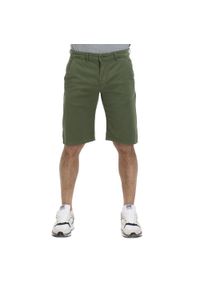 LEONE 1947 APPAREL - Męskie spodenki chino w odcieniach ziemi. Kolor: zielony. Materiał: tkanina. Sport: fitness