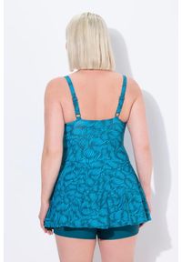 ULLA POPKEN - Damski Strój kąpielowy muszelki miękkie miseczki okrągły dekolt z recyklingu. Kolekcja: plus size. Kolor: zielony. Materiał: poliester, elastan, poliamid, materiał