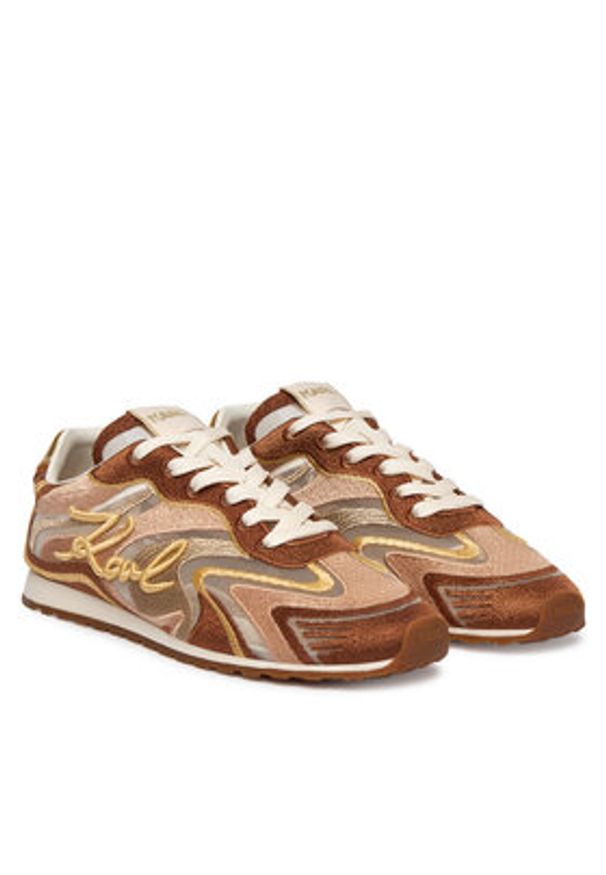 Karl Lagerfeld - KARL LAGERFELD Sneakersy KL65925 Beżowy. Kolor: beżowy. Materiał: zamsz, skóra