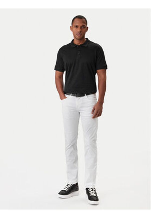 Karl Lagerfeld - KARL LAGERFELD Polo 745008 561204 Czarny Slim Fit. Typ kołnierza: polo. Kolor: czarny. Materiał: bawełna